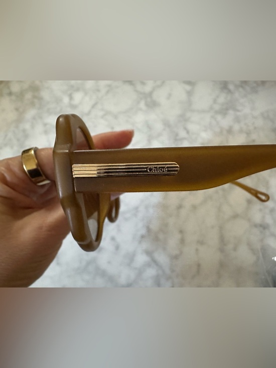 Chloé Mirtha CH0120S Oversized Round Sunglasses Brown Yellow Acetate $340 - Picture 4 of 10
